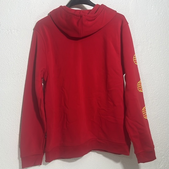 Brooklyn cloth - Trippy Red Hoodie with Yellow Graphics - Picture 5 of 5